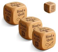 Quilter’s Dice Handmade Wooden Quilter’s Decision Dice With 6 Engraved Quilting Tasks, Novelty Quilt Guild Gifts, Fun Sewing Gift Sewists & Craft Lovers, Christmas Valentine’s Day(3pcs)
