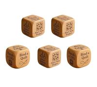 Quilter’s Dice, Handmade Wooden Quilting Decision Dice with 6 Engraved Sewing Tasks, Unique Sewing Room Decor, for Quilters, Sewists & Craft Lovers (5PCS)