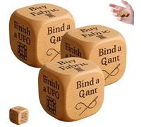 Quilter’s Dice, Luckkys Wooden Decision Dice for Quilters & Sewists, with 6 Engraved Quilting Tasks, Enthusiasts, Creative Tool for Quilting Projects, Handmade Fun Sewing Gift for Quilters (3PCS)
