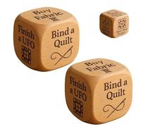 Quilter's Dice, Dés De Quilting en Bois Faits Main avec 6 Tâches De Couture Gravées, Un Jeu Créatif Et Amusant pour Les Amateurs De Quilting, De Couture Et D'artisanat Qui Stimule l'inspiration. 2PCS