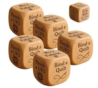 Quilter's Dice, Dés De Quilting en Bois Faits Main avec 6 Tâches De Couture Gravées, Un Jeu Créatif Et Amusant pour Les Amateurs De Quilting, De Couture Et D'artisanat Qui Stimule l'inspiration. 5PCS
