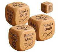 Quilter's Dice, Dés De Quilting en Bois Faits Main avec 6 Tâches De Couture Gravées, Un Jeu Créatif Et Amusant pour Les Amateurs De Quilting, De Couture Et D'artisanat Qui Stimule l'inspiration. 3PCS