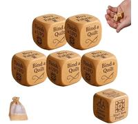 Quilter's Dice, Wooden Decision Dice with 6 Engraved Quilting Tasks, Enthusiasts, Creative Tool for Quilting Projects, Handmade Fun Sewing Gift for Quilters, Sewists & Craft Lovers(5pcs)