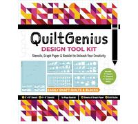 Quiltgenius Design Tool Kit: Stencils, Graph Paper & Booklet to Unleash Your Creativity; Easily Draft Quilts & Blocks; (1) 8 X 10 Stencil, (4) 4 X 8 ... 60 Sheets of Graph Paper, 3 Grid Styles