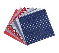 Quilting Cloth Quilting Fabric Sewing Fabric Soft Breathable Skin Friendly Cotton Material for DIY Craft Clothes 50x50cm 8pcs (Bleu Rouge)