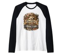 Quilting is My Quiet Time Chat Patchwork Manche Raglan