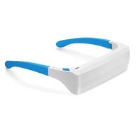 Quimed Italia - Lunettes Photothérapie Lumière 480 nm | Favorise Sommeil & Énergie | Diminue Insomnie & Jet Lag | Design Léger & Pliable, Blanc/Bleu, M, ABS