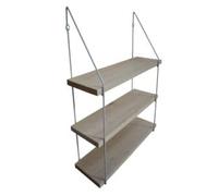 Quincadeco Étagère Murale Triple Bois 60 x 19 avec Supports métal Blanc