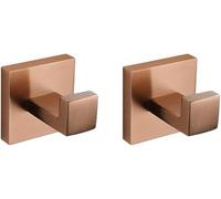 Quincaillerie De Salle De Bain en Or Rose Brossé Accessoires De Bain Carrés Porte-Papier Toilette Porte-Serviettes Bar Peignoir Crochet Porte-Serviettes, Robe Hook 2 Pcs, One Size