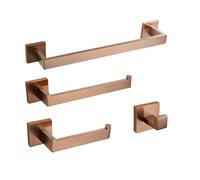 Quincaillerie De Salle De Bain en Or Rose Brossé Accessoires De Bain Carrés Porte-Papier Toilette Porte-Serviettes Bar Peignoir Crochet Porte-Serviettes, 1 Bar Set 40cm, One Size