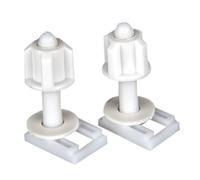 Quincaillerie de siège de toilette, 2 boulons siège toilette en plastique blanc et avec rondelles en caoutchouc, vis charnière, pièces rechange pour couvercle d'assemblage sièges, vis