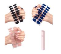 Quinnas Gel Nail Stickers with Uv Light Kit, Quinnas Gel Nail Stickers with Nail File and Wooden Stick, Diy Gel Nail Stickers Kit, (F-3pcs)