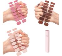Quinnas Gel Nail Stickers With Uv Light Kit, Quinnas Gel Nail Stickers With Nail File And Wooden Stick, Diy Gel Nail Stickers Kit, (D-3pcs)