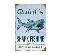 Quint Shark Fishing Décoration murale en étain avec inscription Group Therapy Practiced Here 20,3 x 30,5 cm