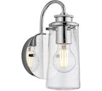 Applique Murale Lumière de Salle Bain Zones Humides Verre IP44 1x E27 H 24,4 CM