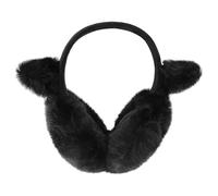 QUINTRA Cache-oreilles pour femme - Hiver - Chat mignon - Cache-oreilles en fausse peluche - Pour filles et femmes, Noir , taille unique