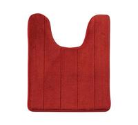 QUINTRA Coral Velvet Slow Tapis de sol en forme de U en coton à mémoire de forme, tapis de siège de toilette de salle de bain, tapis de toilette, tapis de toilette, tapis de chambre à coucher bordeaux