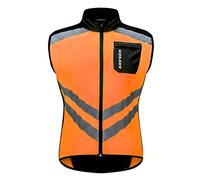 QUINTRA Gilet léger et doux pour homme, coupe-vent, sans manches, voyage, randonnée, course à pied, vélo de course, Couleur : orange., M