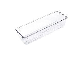 QUINTRA Lot d'organisateurs de tiroirs en plastique transparent - 4 tailles - Séparateurs de tiroir de bureau - Organisateur et récipient de rangement pour maquillage, bijoux, gadgets pour cuisine