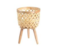 QUINTRA Panier en osier pour l'intérieur et l'extérieur avec pieds amovibles, housse tissée pour toutes les conditions météorologiques, support de plantes, pots de fleurs (21,5 cm, taille unique)