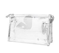 QUINTRA Trousse de toilette à fermeture éclair transparente 1 x plastique Up Travel PVC Autres choses Organisateur, argenté, Taille unique