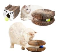 Quintrost Griffoir pour Chat Magic Organ, Cat Scratching Board Magique Pliable avec Balle Cloche, Jouet Interactif pour Chat Kitty Interieur Cat Toys Accessoire