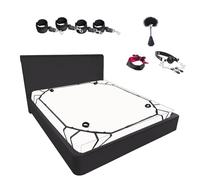 Quintrost Kits de Bondage SM, BDSM Ensemble de Bondage de Contention de Lit Réglables Sexuel Jouets, Érotique Bondage Adulte Sex Toys avec Menottes Masque pour Les Yeux pour Débutants et Couples Jeux