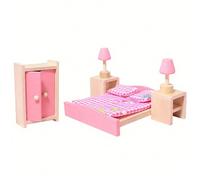 Quintrost Miniature Meuble pour Maison de Poupée 1:12 Mini Ensemble de Meubles en Bois Maison de Poupée, Jouet en Bois Meubles Famille Faire Semblant Jouer Accessoires