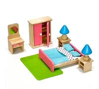 Quintrost Miniature Meuble pour Maison de Poupée 1:12 Mini Ensemble de Meubles en Bois Maison de Poupée, Jouet en Bois Meubles Famille Faire Semblant Jouer Accessoires