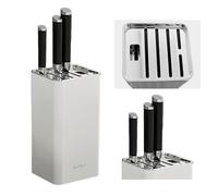 Quintrost Porte Couteaux sans Couteaux, Blocs Couteaux Vides de Cuisine, Universel Porte-Couteaux Support Couteau de Cuisine, Rangement Couteaux Cuisine, Blanc