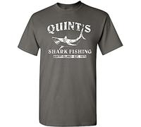 Quint's Shark Fishing Jaws Amity Unisex Tee Shirt 12063 Grey T-Shirts à Manches Courtes(Large)
