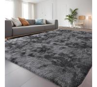QUINZI Tapis Moelleux Shaggy Moderne Moelleux Tapis de Chambre de Salon antidérapant en Fourrure synthétique - Gris foncé - 160 x 230 cm