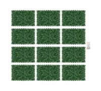 QUIOTUIR 12 pièces Plante Artificielle Cadre de Grille Snap Style Haie Artificielle Panneaux Muraux 60x40cm L'intérieur/L'extérieur Mur Végétal Artificiel pour Patio, Porche, Écran D'intimité