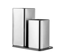 QUIOTUIR 2 en 1 Bloc Couteaux Cuisine Base Amovible Drainage et Aération Porte Couteaux Ustensiles en Acier Inoxydable pour Ranger Ciseaux Couteaux Grattoirs Cuillères