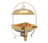 QUIOTUIR 8 L Gold Chafing Dish Buffet Set Buffet Servers and Warmers Set Round Chafers and Buffet Warmers Sets