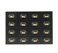 QUIOTUIR Armoire à Pharmacie Murale en Bois 4 Niveaux 16 Compartiments Meuble Rangement Médicaments Épices Bijoux et Cosmétiques Armoire Murale Gain de Place pour Bureau, Atelier, Maison (Noir)