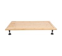 QUIOTUIR Cache Plaque de Cuisson Bambou 75x54cm Protege Plaque Induction avec 4 Pieds Amovibles Couvre Plaque Multi-Usage Planche à Découper Protection Vitrocéramique Cuisine Maison