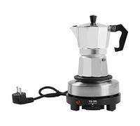QUIOTUIR Cafetiere Italienne avec Plaque Chauffante Électrique Température Réglable 300ml/150ml 6/3 Tasses Thermostatique Machine à Expresso pour Cafés, Buffets, Bureaux, Hôtels (150ml,3 Tasses)