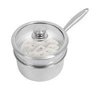 QUIOTUIR Cuiseur Vapeur à 2 Étages 20cm 2L en Acier Inoxydable avec Couvercle visuel en Verre Trempé et Panier à Vapeur Couscoussier Tous Feux Cuisson à Vapeur pour Petites Cuisines, Bureaux