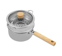 QUIOTUIR Cuiseur Vapeur à 2 Niveaux en Inox avec Couvercle Transparent et Panier Vapeur Cuit Vapeur Ronde pour Plaques à Gaz/induction/Vitrocéramiques/Halogènes, Cuire Lait/Soupes/Sauces