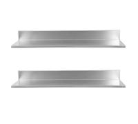 QUIOTUIR Etagere Murale Cuisine 2 Pièces Étagère Murale Acier Inoxydable Tablette Murale Etagere sans Percer Étagère Salle de Bain Etagere Angle Peut Maison, Cafétérias, pour Ranger Coerts, Assiettes