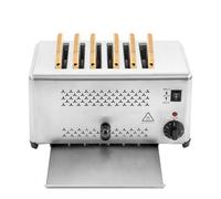 QUIOTUIR Grille-pain 2/4/6 Tranches en Acier Inoxydable Cinq Réglages de Température 2400W Dimensions Fente pour Carte 13x1.6x14cm Toaster Grille Pain pour Foyers, Boulangeries, Restaurants