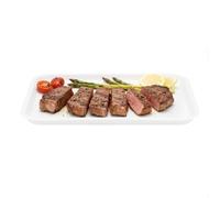QUIOTUIR Lot de 24 Plateau de Service Antidérapant Fast Food Tray Empilable Lave-Vaisselle et Micro-Ondes Grand Plateau Repas Rectangulaire pour Restaurants, Cuisines, Hôtels, 36x27x2cm (Blanc)