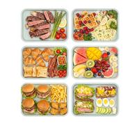 QUIOTUIR Lot de 24 Plateau de Service Antidérapant Fast Food Tray Empilable Lave-Vaisselle et Micro-Ondes Grand Plateau Repas Rectangulaire pour Restaurants, Cuisines, Hôtels, 36x27x2cm (Bleu)