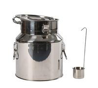 QUIOTUIR Pichet Lait INOX 14L Pot a Lait avec Poignées et Distributeur de Vin Bidon a Lait Stockage pour Riz, Peau de Mandarine, Thé, Céréales, l'huile de Cuisson, Lait