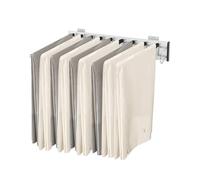 QUIOTUIR Porte Pantalon Coulissant 9 Tiges Extensible Cintre Pantalon Côté Droit Montage Mural Max.16kg Tringle à Vêtements Coulissante pour Suspendre Pantalons, Vêtements, Cravates, 46x32.5cm