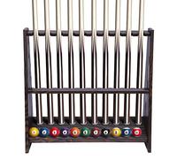 QUIOTUIR Porte Queue Billard au Sol avec 10 Trous Baton de Billard Rétro Support de Queues de Billard en Panneau de Densité pour Salons D'intérieur, Bars, Pavillons, Soirées de Divertissement