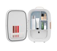 QUIOTUIR Réfrigérateur Cosmétique 12L avec Tiroir Deux Séparateurs Filet Conception à Compartiments Petit Réfrigérateur pour Soins Peau Stockage Masques Visage, Parfums, Lotions, Toniques (Blanc)
