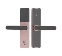 QUIOTUIR Serrure Connectée Porte d'Entrée avec Empreinte Digitale Serrure Électronique Intelligente 5-en-1 TUYA APP Code Carte Clé Mot de Passe Temporaire 50 Empreintes 100 Codes pour Maison Bureau