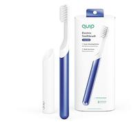 Quip Brosse à dents sonique pour adultes - Brosse à dents électrique chronométrée avec couvercle - Tête de brosse remplaçable, poils souples, poignée en métal, durée de vie de la batterie de 3 mois -